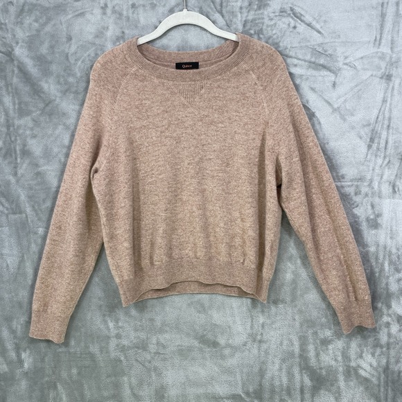 Quince Sweaters - Quince Women's Large 100% Mongolian Cashmere Crewneck Sweater Oatmeal Tan